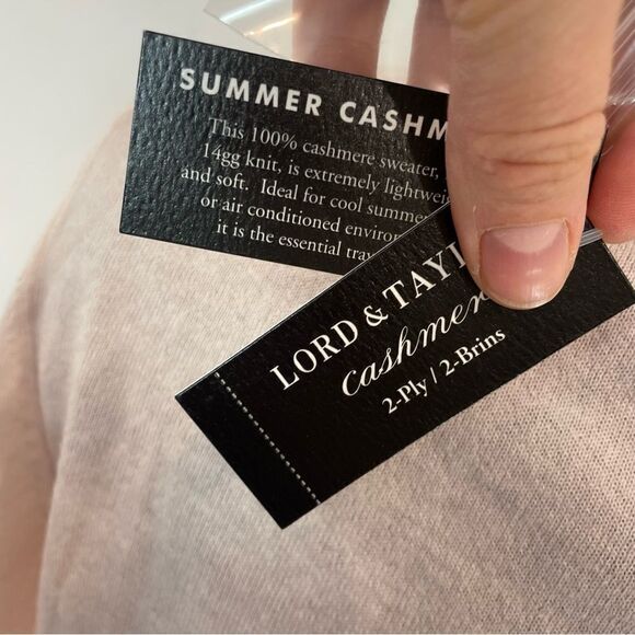 Lord+Taylor Beige Pastel Pink Cashmere 2-ply Sweater L - Picture 5 of 9